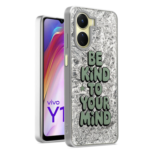Shiny Foil Design Printed Back Case for Vivo Y16 With Soft Edges with Glossy Semi-Hard Back