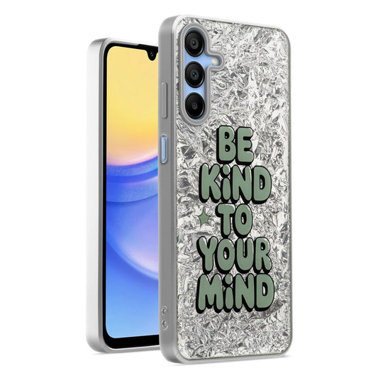 Shiny Foil Design Printed Back Case for Samsung A15 5G With Soft Edges with Glossy Semi-Hard Back