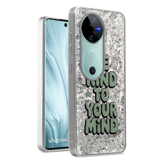 Shiny Foil Design Printed Back Case for Vivo V40 5G With Soft Edges with Glossy Semi-Hard Back