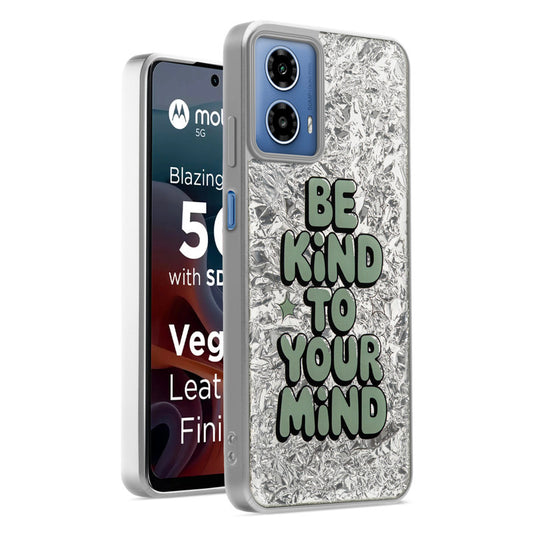 Shiny Foil Design Printed Back Case for Motorola Moto G34 5G With Soft Edges with Glossy Semi-Hard Back