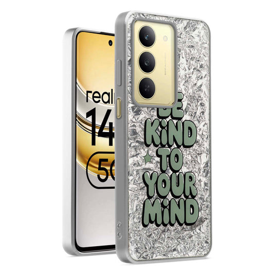 Shiny Foil Design Printed Back Case for Realme 14x 5G With Soft Edges with Glossy Semi-Hard Back