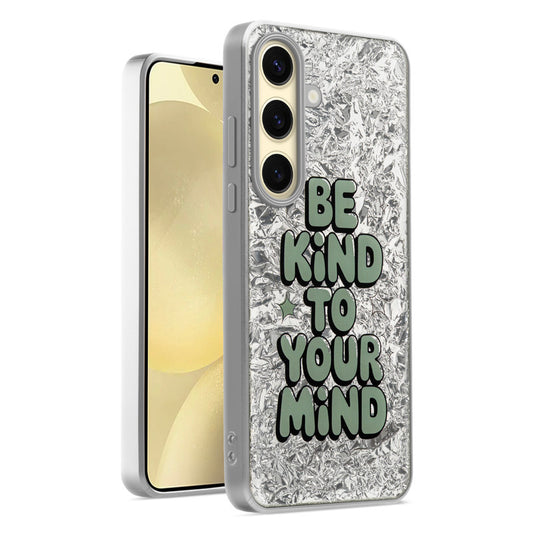 Shiny Foil Design Printed Back Case for Samsung S25 5G With Soft Edges with Glossy Semi-Hard Back