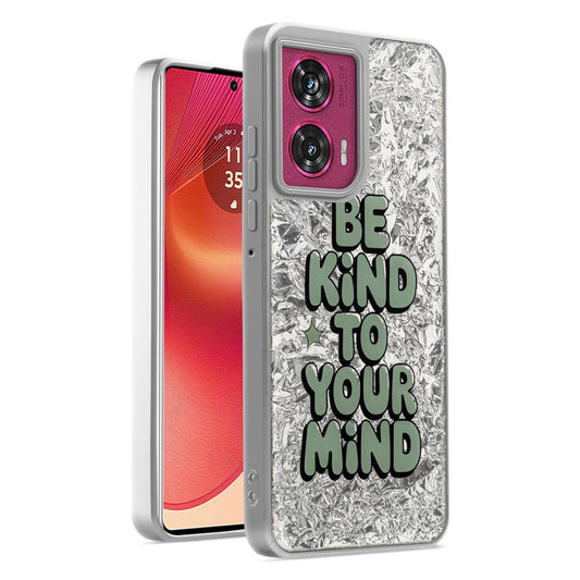 Shiny Foil Design Printed Back Case for Motorola Moto Edge 50 Fusion 5G With Soft Edges with Glossy Semi-Hard Back
