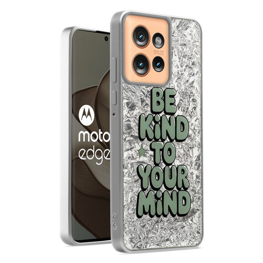 Shiny Foil Design Printed Back Case for Motorola Moto Edge 50 5G With Soft Edges with Glossy Semi-Hard Back