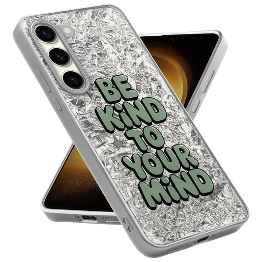 Shiny Foil Design Printed Back Case for Samsung S23 5G With Soft Edges with Glossy Semi-Hard Back
