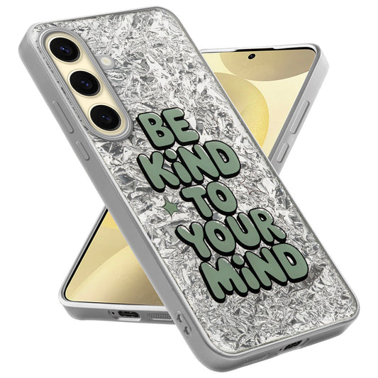 Shiny Foil Design Printed Back Case for Samsung S25 5G With Soft Edges with Glossy Semi-Hard Back