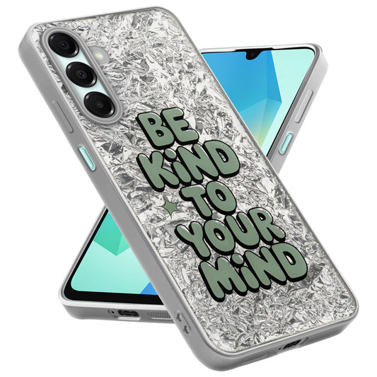 Shiny Foil Design Printed Back Case for Samsung A16 5G With Soft Edges with Glossy Semi-Hard Back