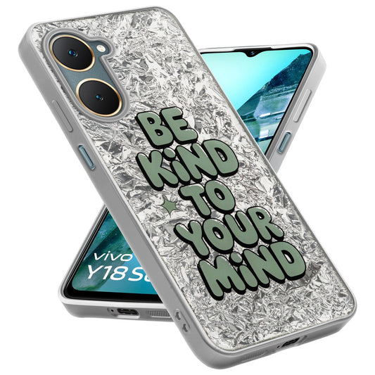 Shiny Foil Design Printed Back Case for Vivo Y18 With Soft Edges with Glossy Semi-Hard Back