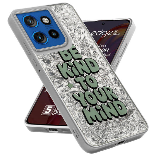 Shiny Foil Design Printed Back Case for Motorola Moto Edge 50 Neo 5G With Soft Edges with Glossy Semi-Hard Back