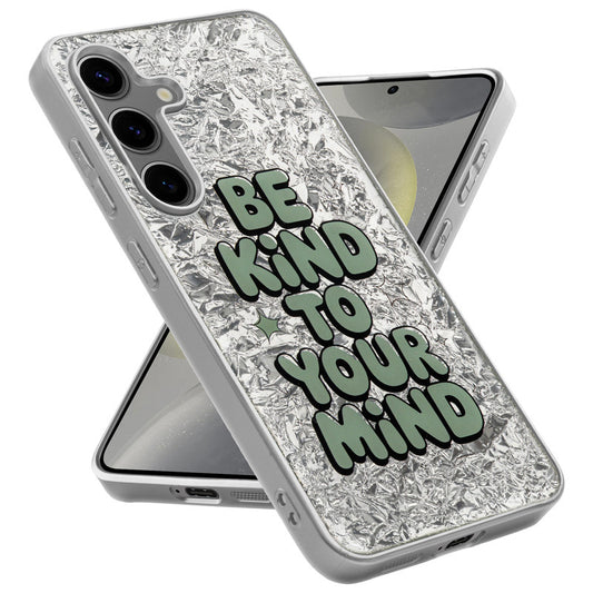 Shiny Foil Design Printed Back Case for Samsung S24 5G With Soft Edges with Glossy Semi-Hard Back