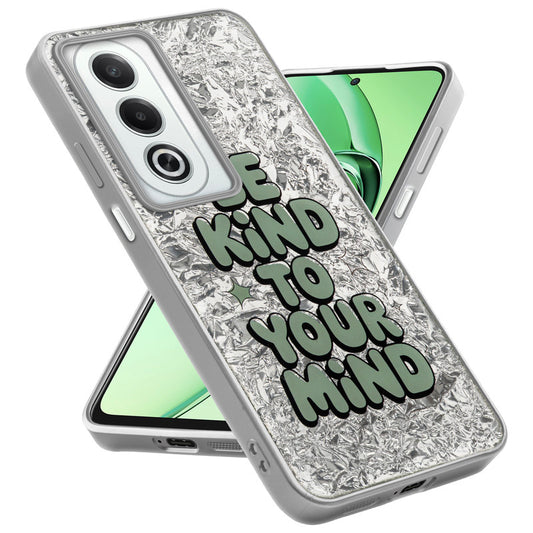 Shiny Foil Design Printed Back Case for Oppo K12x 5G With Soft Edges with Glossy Semi-Hard Back