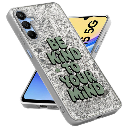 Shiny Foil Design Printed Back Case for Samsung A15 5G With Soft Edges with Glossy Semi-Hard Back
