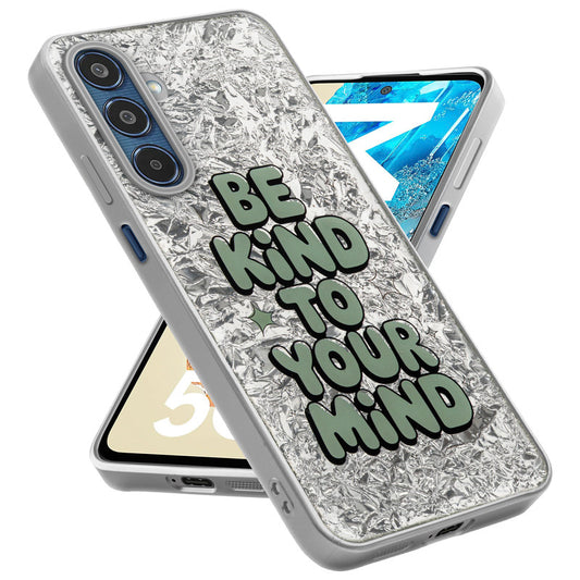 Shiny Foil Design Printed Back Case for Samsung M35 5G With Soft Edges with Glossy Semi-Hard Back