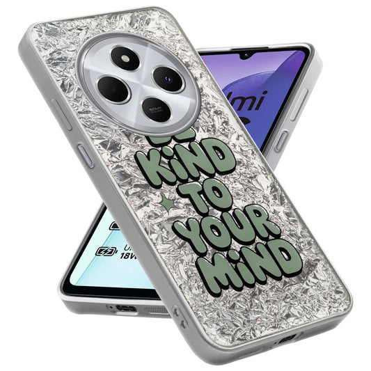 Shiny Foil Design Printed Back Case for Redmi 14C 5G With Soft Edges with Glossy Semi-Hard Back
