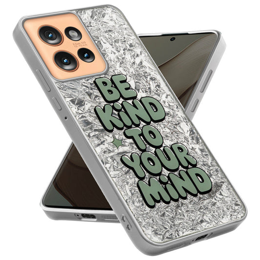 Shiny Foil Design Printed Back Case for Motorola Moto Edge 50 5G With Soft Edges with Glossy Semi-Hard Back
