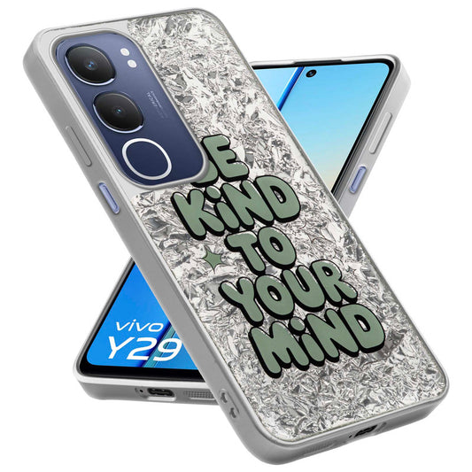Shiny Foil Design Printed Back Case for Vivo Y29 5G With Soft Edges with Glossy Semi-Hard Back