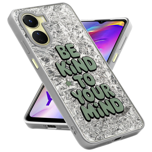 Shiny Foil Design Printed Back Case for Vivo Y16 With Soft Edges with Glossy Semi-Hard Back