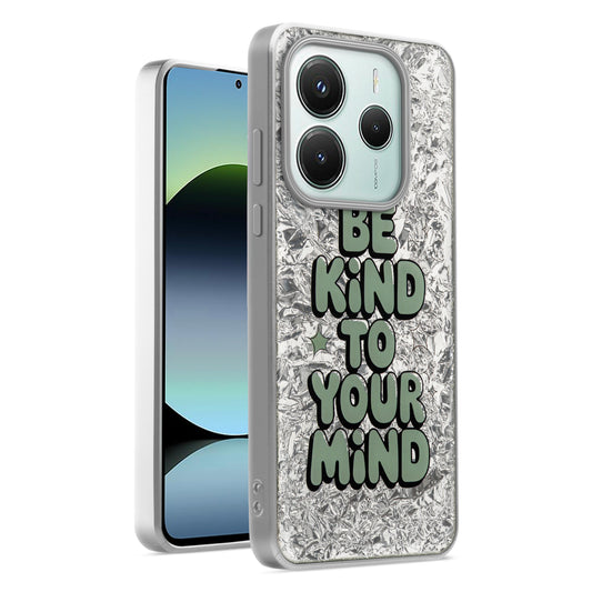 Shiny Foil Design Printed Back Case for Redmi Note 14 SE 5G With Soft Edges with Glossy Semi-Hard Back
