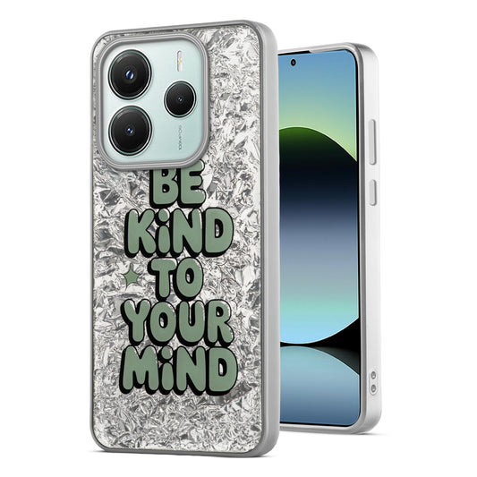 Shiny Foil Design Printed Back Case for Redmi Note 14 SE 5G With Soft Edges with Glossy Semi-Hard Back