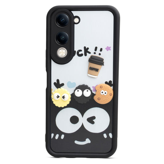 Playful 3D Cartoon Soft Back Case For Vivo Y19e With Camera Protection