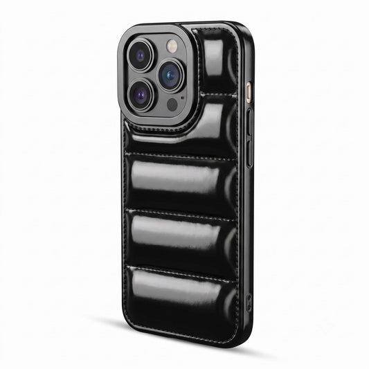 Soft Silicone 3D Puffer Pattern Back Cover for Apple iPhone 14 Pro, Shiny Shockproof Protective Case