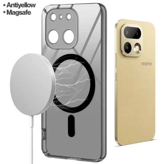 Colored Transparent Anti-Yellowing Magnetic Accessory Support Case For Realme 16 Pro Plus 5G
