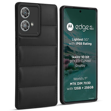 Leather Textured Back Cover for Motorola Moto Edge 40 Neo 5G, Shockproof Case with Camera Protection