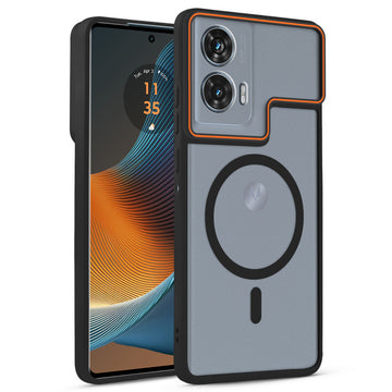 Premium Magnetic Case for Motorola Moto Edge 50 Fusion 5G with Frosted Back, Soft Silicone Edges & Raised Camera Protection