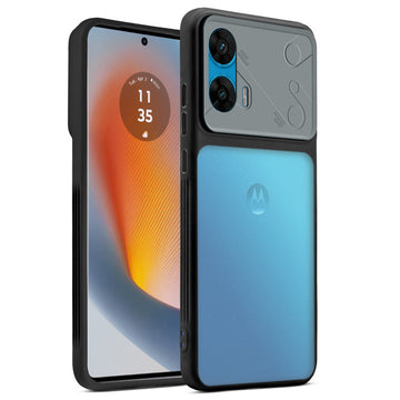 Premium Frosted Back Cover with Textured Camera Design & Metal-Look Buttons for Motorola Moto Edge 50 Fusion 5G
