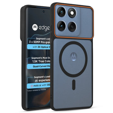 Premium Magnetic Case for Motorola Moto Edge 60 5G with Frosted Back, Soft Silicone Edges & Raised Camera Protection
