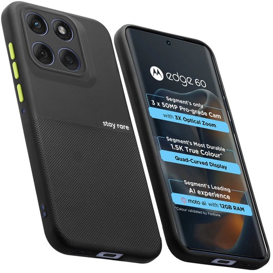 Premium Silicone Textured Case With Camera Protection & Inner Microfiber Lining Back Cover For Motorola Moto Edge 60 5G