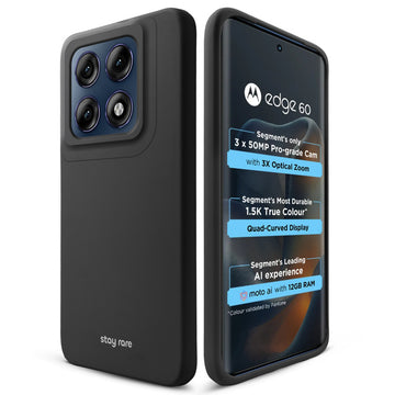 Stay Rare Smooth Silicone Case for Motorola Moto Edge 60 5G with Anti-Slip Grip & Camera Protection