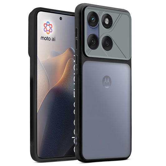 Premium Frosted Back Cover with Textured Camera Design & Metal-Look Buttons for Motorola Moto Edge 60 Fusion 5G