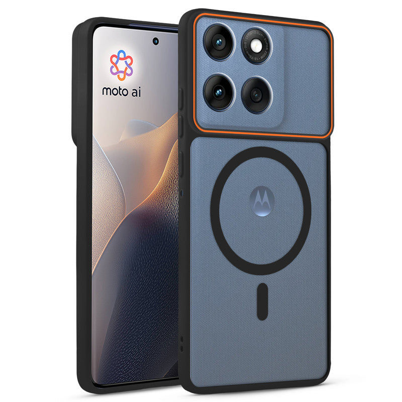 Premium Magnetic Case for Motorola Moto Edge 60 Fusion 5G with Frosted Back, Soft Silicone Edges & Raised Camera Protection