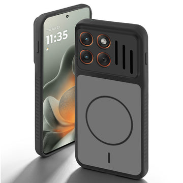 Black back cover for Motorola Moto Edge 70 5G with camera cut protection and ring design on back side.