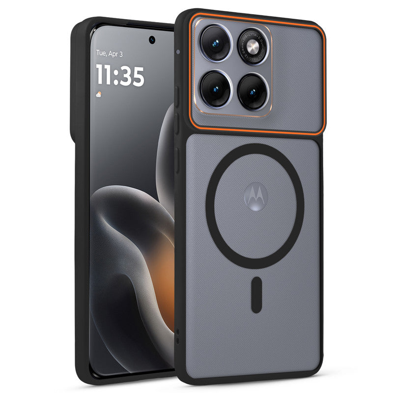 Premium Magnetic Case for Motorola Moto Edge 70 Fusion 5G with Frosted Back, Soft Silicone Edges & Raised Camera Protection