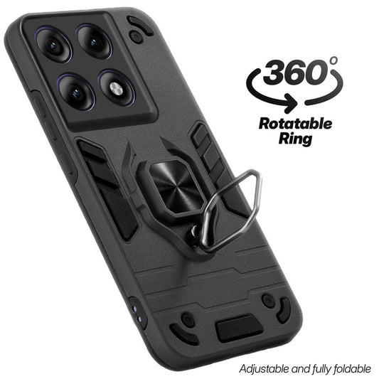 Dual layer shockproof back cover with 360° rotatable ring grip for Motorola Moto Edge 70 Pro 5G