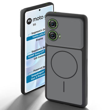 Dual tone silicone Black back cover for Motorola Moto G96 5G showing camera protection and design