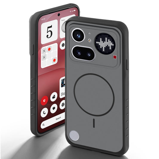 Black back cover for Nothing Phone 4A Pro 5G with camera cut protection and ring design on back side.