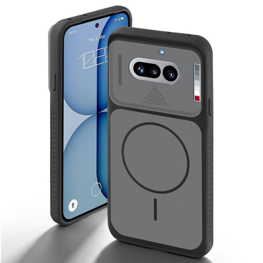 Black back cover for Nothing Phone 4A 5G with camera cut protection and ring design on back side.