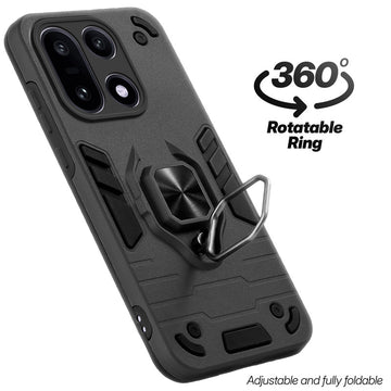 Dual layer shockproof back cover with 360° rotatable ring grip for OnePlus 15 5G