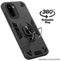 Dual layer shockproof back cover with 360° rotatable ring grip for OnePlus 15R 5G