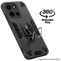 Dual layer shockproof back cover with 360° rotatable ring grip for OnePlus Nord 6 5G