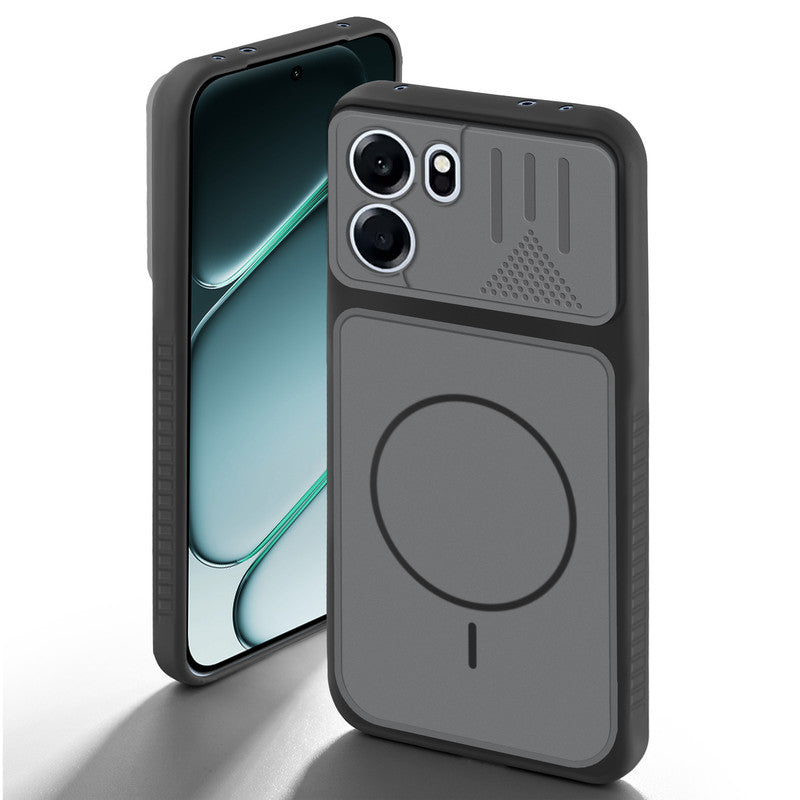 Black back cover for OnePlus Nord CE 6 5G with camera cut protection and ring design on back side.