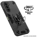 Dual layer shockproof back cover with 360° rotatable ring grip for OnePlus Nord CE 6 Lite 5G