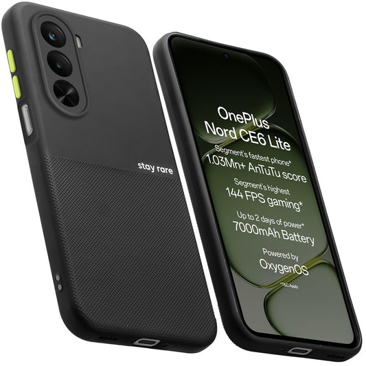 Premium Silicone Textured Case With Camera Protection & Inner Microfiber Lining Back Cover For OnePlus Nord CE 6 Lite 5G