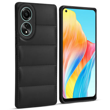Leather Textured Back Cover for Oppo A78 4G, Shockproof Case with Camera Protection