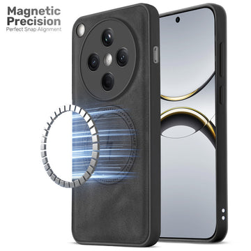 Refined PU Leather Case for Oppo Find X8 5G , with Support for MagSafe & Wireless Accessories