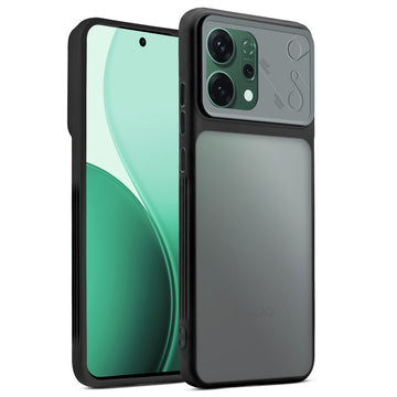 Premium Frosted Back Cover with Textured Camera Design & Metal-Look Buttons for Oppo Reno 14 5G