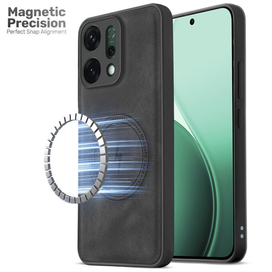 Refined PU Leather Case for Oppo Reno 14 5G , with Support for MagSafe & Wireless Accessories